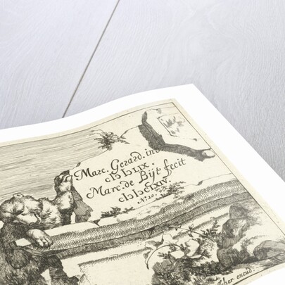 Bear near stone wall by Nicolaes Visscher I