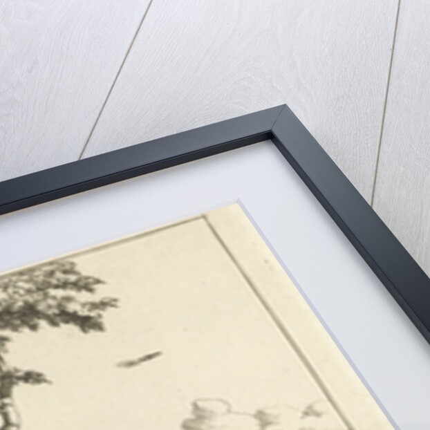 Grazing cattle behind wall by Pieter Schenk II