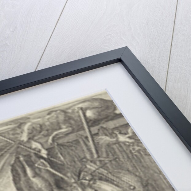 Title print for a series about hunting for birds, fish and mammals by Claes Jansz. Visscher II