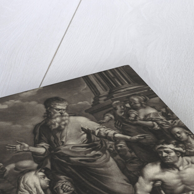 Peter heals a crippled person before the temple by Jan van Somer