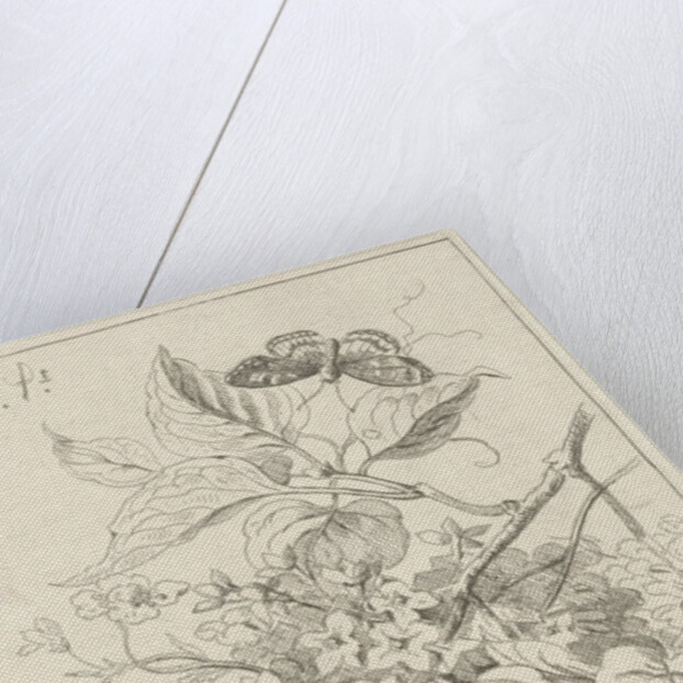 Flower Study with butterfly by Willem van Leen