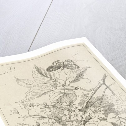 Flower Study with butterfly by Willem van Leen