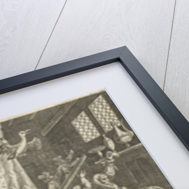 Tenth life phase of hundred years with dying man and fight for his inheritance by Pieter Goos