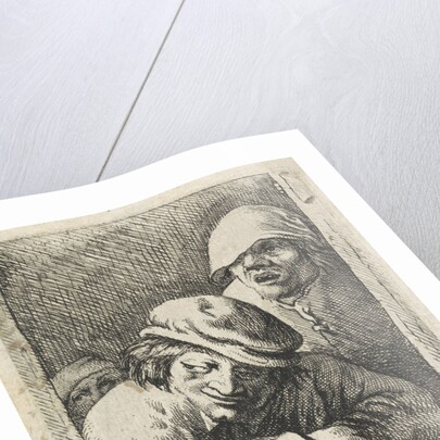 Three farmers at a window by Frans van den Wijngaerde