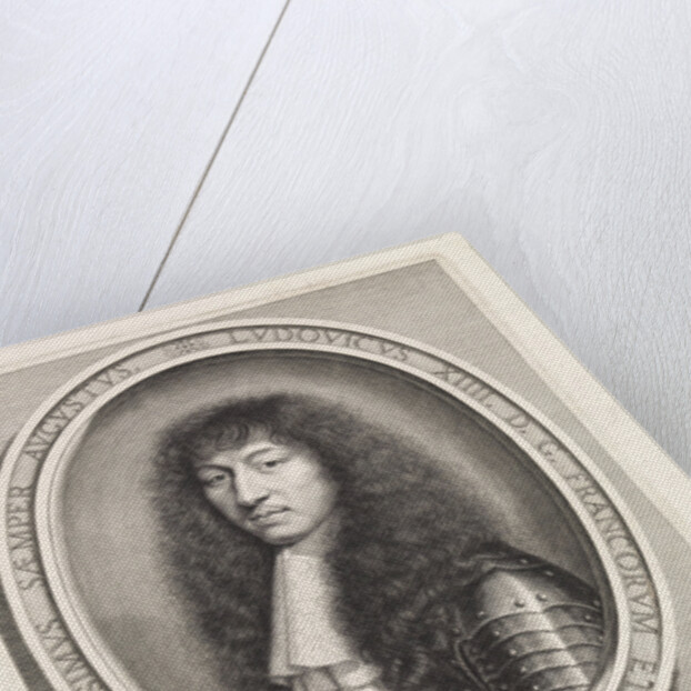 Portrait of Louis XIV, king of France, with lace collar with two brushes by Nicolas Mignard