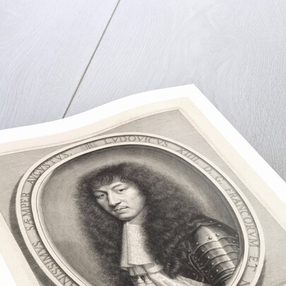 Portrait of Louis XIV, king of France, with lace collar with two brushes by Nicolas Mignard