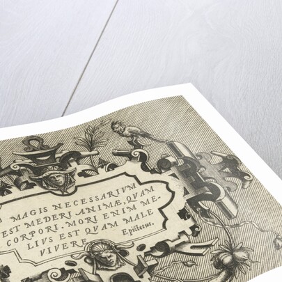 Cartouche with a quote from Epictetus by Gerard de Jode