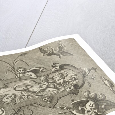 Right Half of a large cartouche, including a snake by Hieronymus Cock