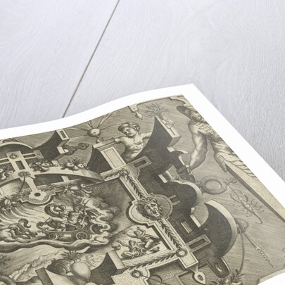 Cartouche with a depiction of the rape of Proserpina by Hieronymus Cock