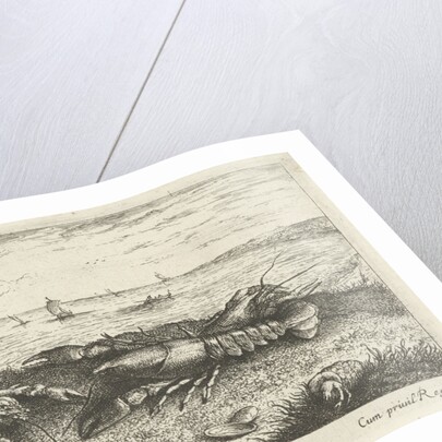 River Landscape with crayfish in the foreground by Albert Flamen