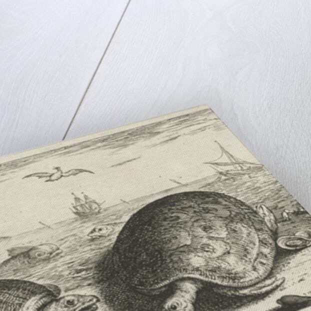 Two turtles on the beach by Albert Flamen