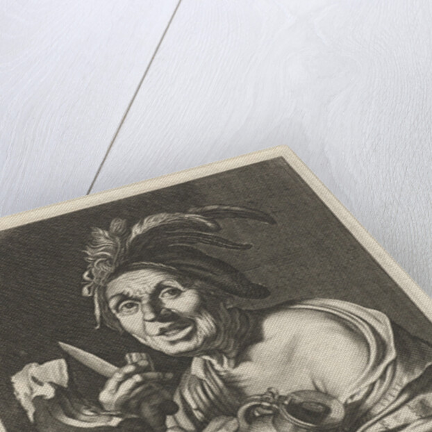 Man eating fresh ham by Anonymous