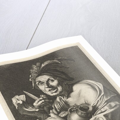 Man eating fresh ham by Anonymous