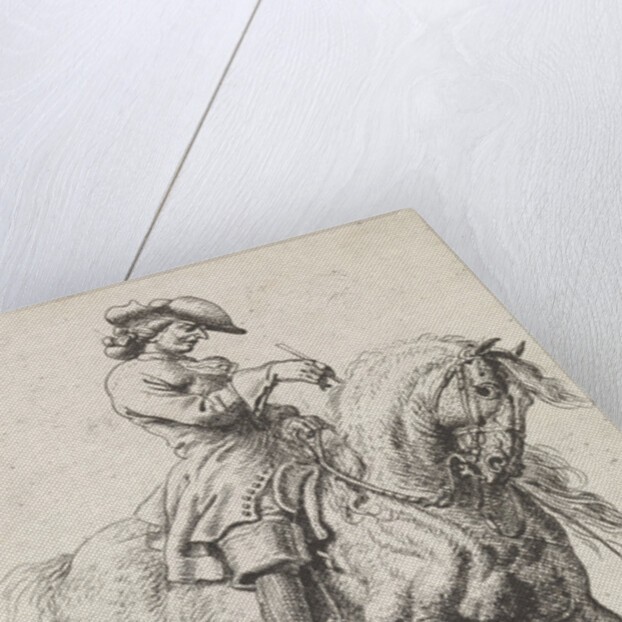 Horseman let his horse to fall behind by Dirk Maas