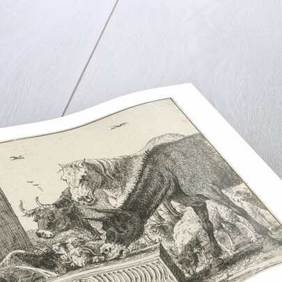 Animals at a fountain by Jan van den Hecke I