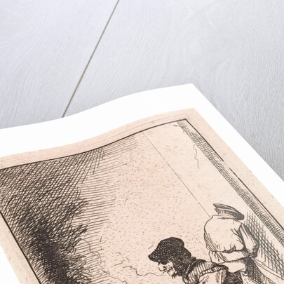 Smoking farmer by the fire by Anonymous