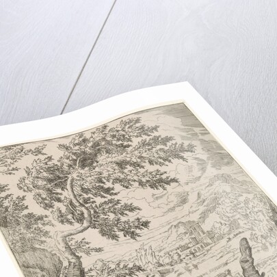 Waterfall with stump by Anonymous