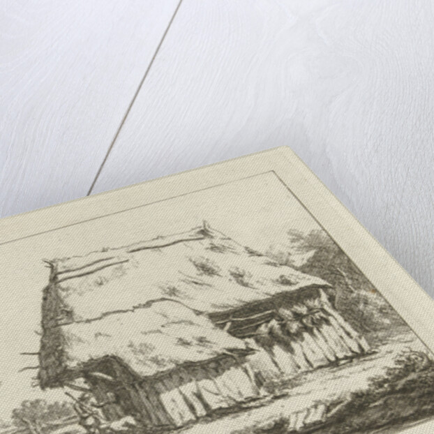 Shepherd in a sheepfold by Carel Lodewijk Hansen