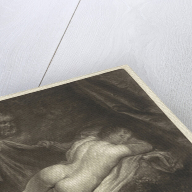 Sater spy a sleeping nymph by Caspar Netscher