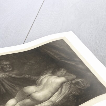 Sater spy a sleeping nymph by Caspar Netscher