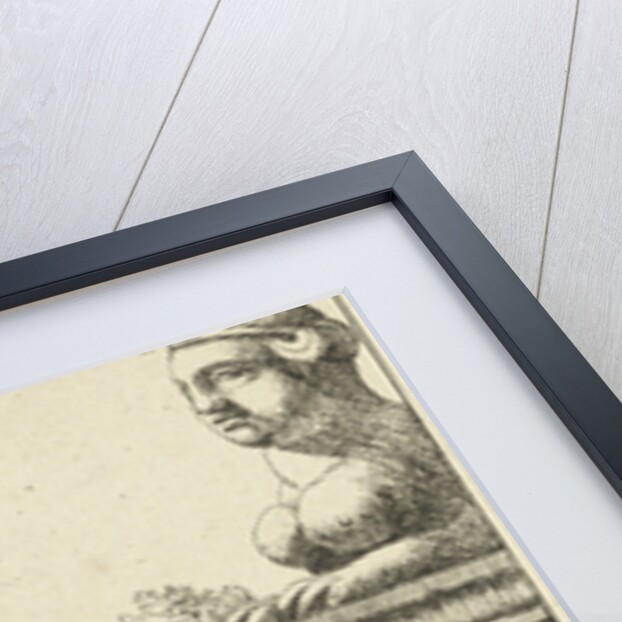 Two sheep at a trough by Nicolaes Visscher I