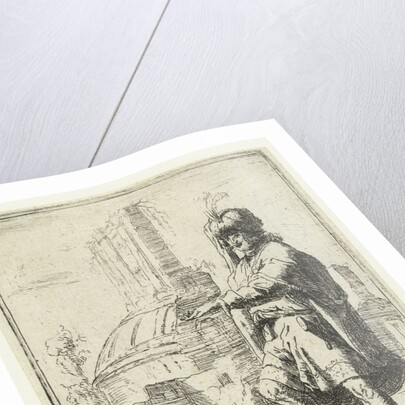 Self Portrait with Oriental dress standing in front of ruins by Bartholomeus Breenbergh