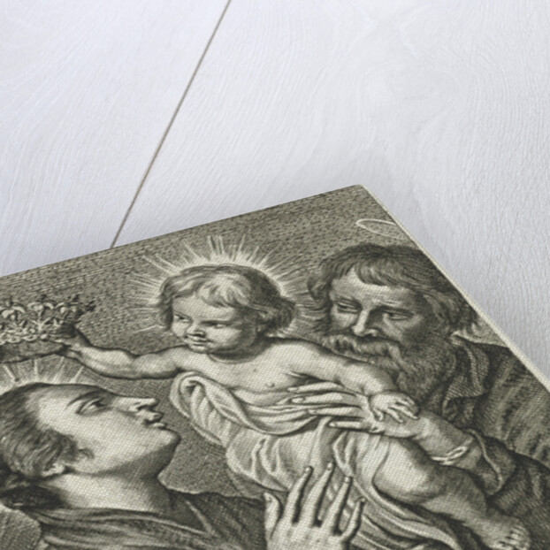 Joseph with Christ Child crown put on head of Mary by Martinus van den Enden