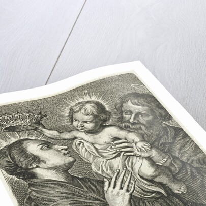 Joseph with Christ Child crown put on head of Mary by Martinus van den Enden