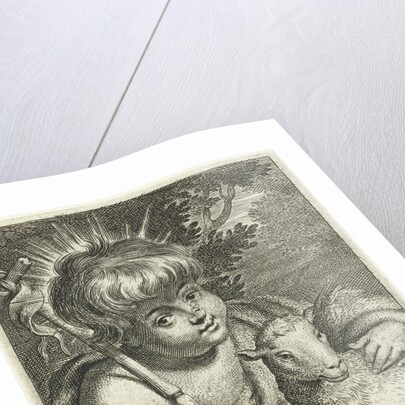 John the Baptist as a child with cross banner and lamb by Cornelis Galle II