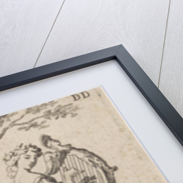 Study Journal Harp playing woman by Paul van Somer II