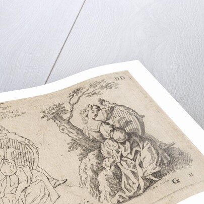 Study Journal Harp playing woman by Paul van Somer II