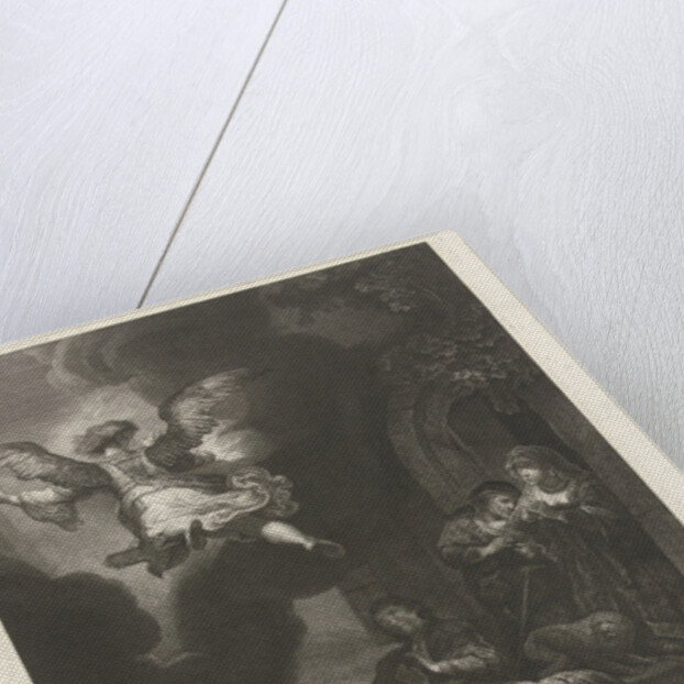 The angel leaves Tobias and his family by Rembrandt Harmensz. van Rijn