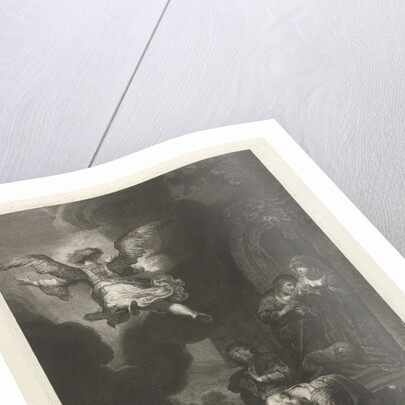 The angel leaves Tobias and his family by Rembrandt Harmensz. van Rijn
