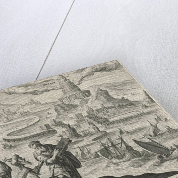 Lighthouse of Alexandria, Magdalena van de Passe, Maerten de Vos by Crispijn van de Passe I