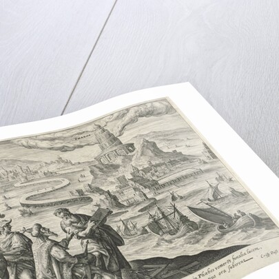 Lighthouse of Alexandria, Magdalena van de Passe, Maerten de Vos by Crispijn van de Passe I