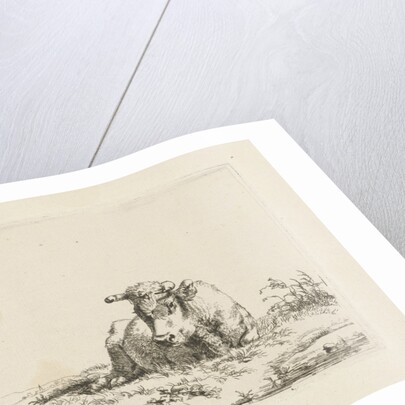 Lying cow by Pieter Gerardus van Os