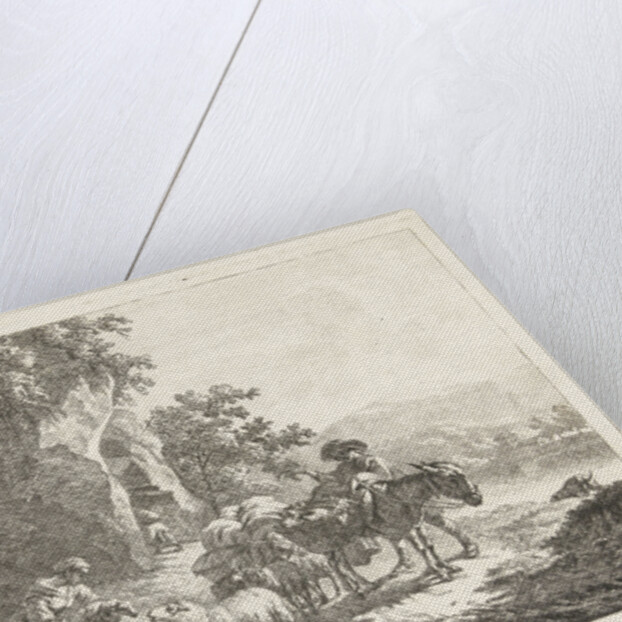 Shepherds with herd near cave by Frédéric Théodore Faber