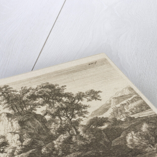 Double waterfall by Anthonie Waterloo