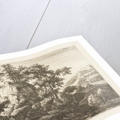 Double waterfall by Anthonie Waterloo