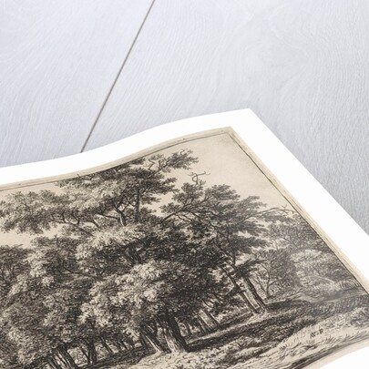 Man with dog in a forest by Anthonie Waterloo