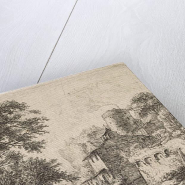 City wall with an inn by Anthonie Waterloo