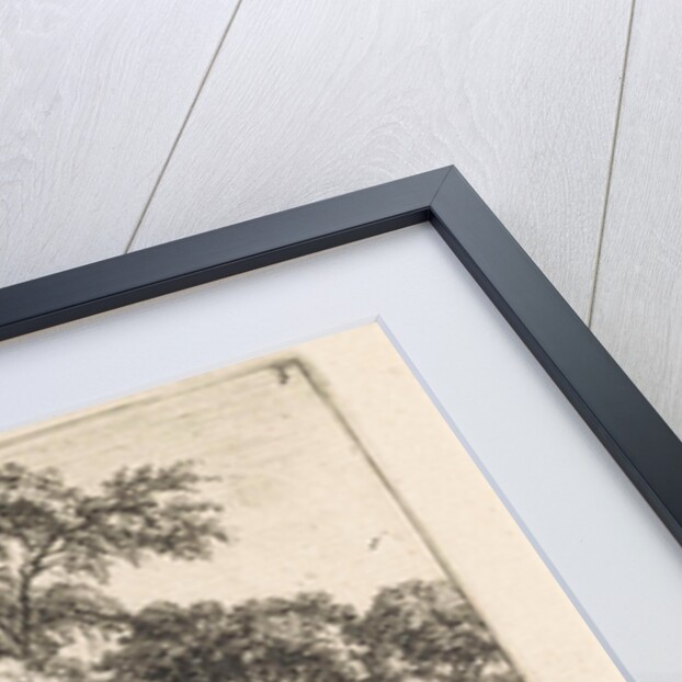 Flock of sheep in a river by Anthonie Waterloo