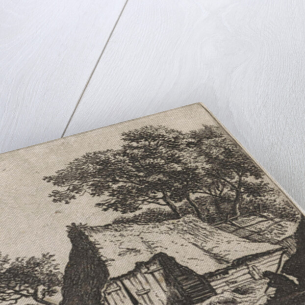 View of a village with walkers, Anthonie Waterloo, Basan et Poignant by Pierre François Basan