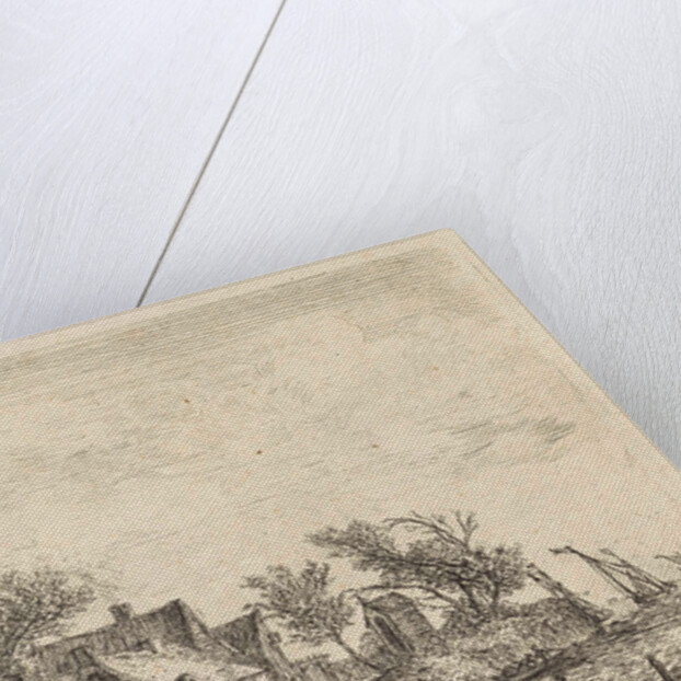 View of a village on the water, Anthonie Waterloo by Pierre François Basan