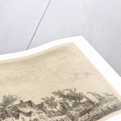 View of a village on the water, Anthonie Waterloo by Pierre François Basan