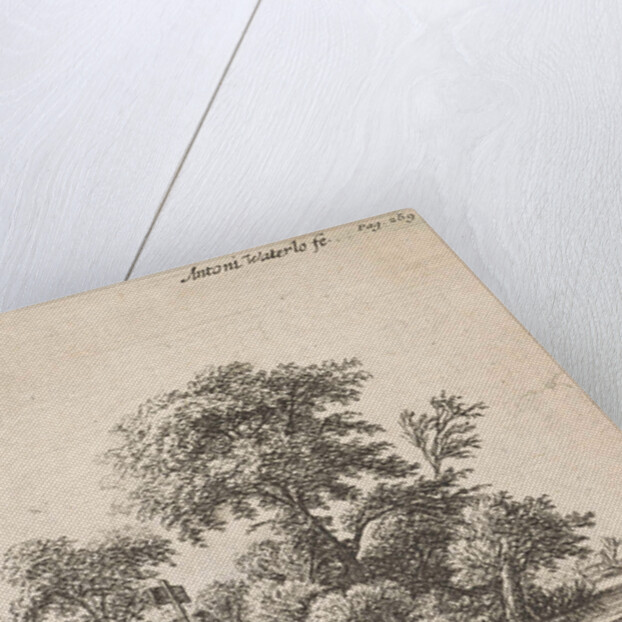 Wooden bridge in a house, Anthonie Waterloo by Pierre François Basan