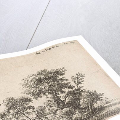 Wooden bridge in a house, Anthonie Waterloo by Pierre François Basan