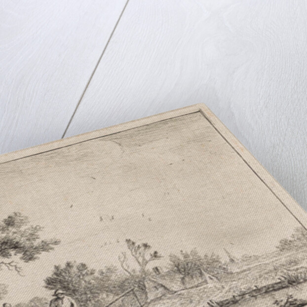 Three fishermen on a bridge, Anthonie Waterloo by Cornelis Danckerts II