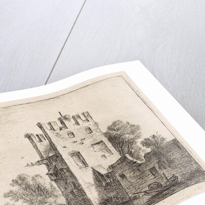 Square tower on the waterfront, Anthonie Waterloo, Justus Danckerts by Cornelis Danckerts II