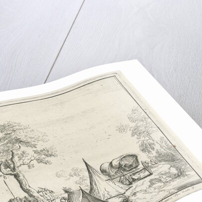 encampment with a pointed tent by Hendrik Hoogers